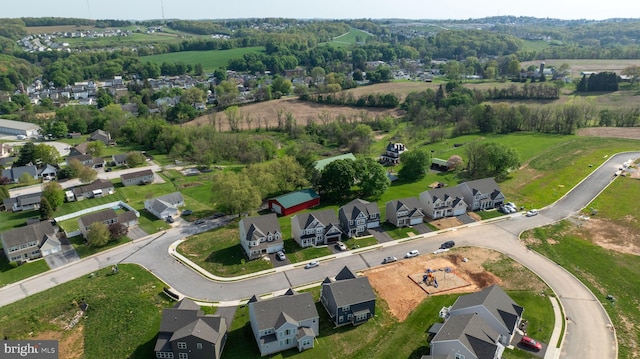 aerial view with a residential view