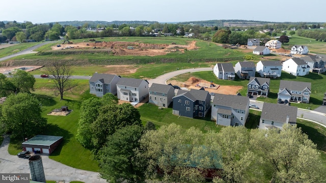 aerial view featuring a residential view