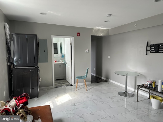2108 Ridge Ave, Philadelphia, PA 19121 - dining room with electric panel, marble finish floor, and baseboards