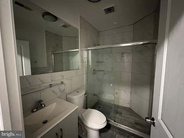 2108 Ridge Ave, Philadelphia, PA 19121 - full bathroom featuring a shower stall, toilet, vanity, and visible vents