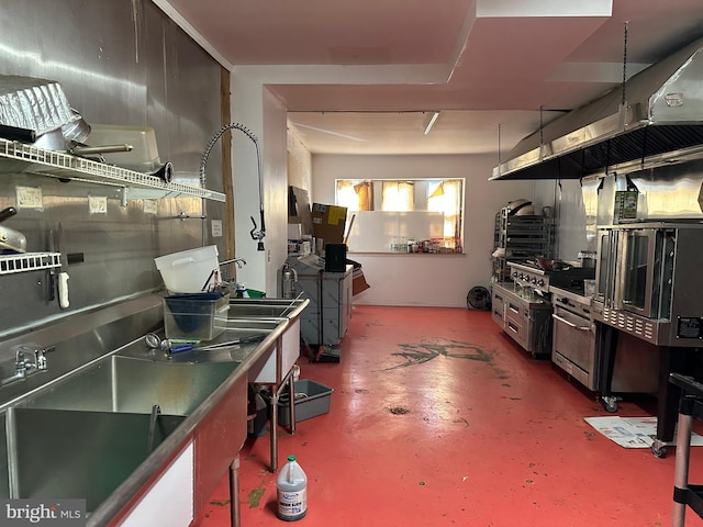 2108 Ridge Ave, Philadelphia, PA 19121 - kitchen with concrete floors and a sink