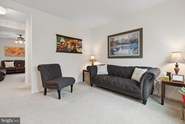 155 Tollerton Trl, Falling Waters, WV 25419 - carpeted living area with baseboards and ceiling fan