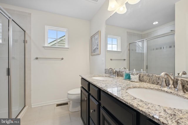 155 Tollerton Trl, Falling Waters, WV 25419 - bathroom featuring healthy amount of natural light, tile patterned flooring, a shower stall, and baseboards