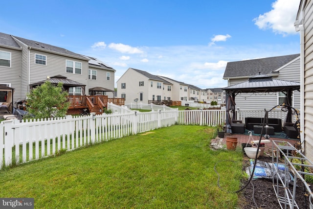 155 Tollerton Trl, Falling Waters, WV 25419 - view of yard with a gazebo, a residential view, and a deck