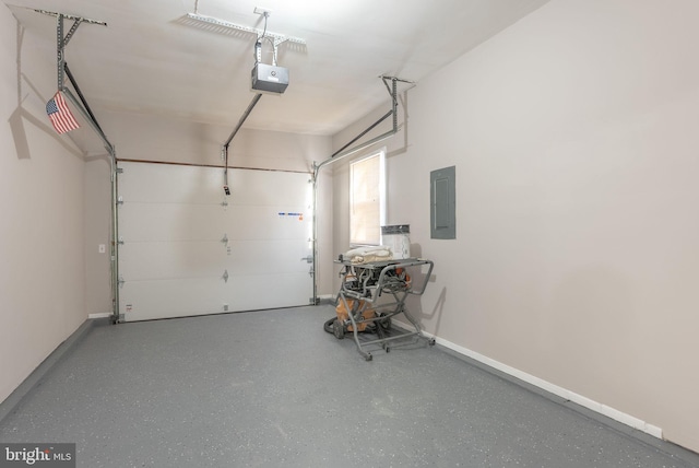 5 Greenmeadow Ln, Whiting, NJ 08759 - garage featuring electric panel, baseboards, and a garage door opener