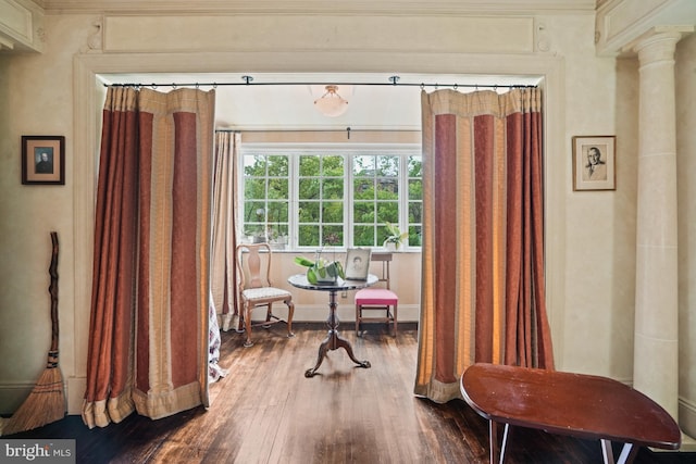 3901 Connecticut Ave NW Unit 402, Washington, DC 20008 - sitting room featuring baseboards and dark wood-style floors