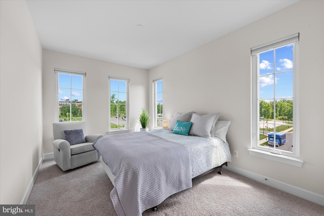 bedroom with carpet and baseboards