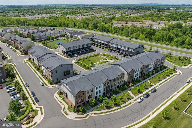 aerial perspective of suburban area