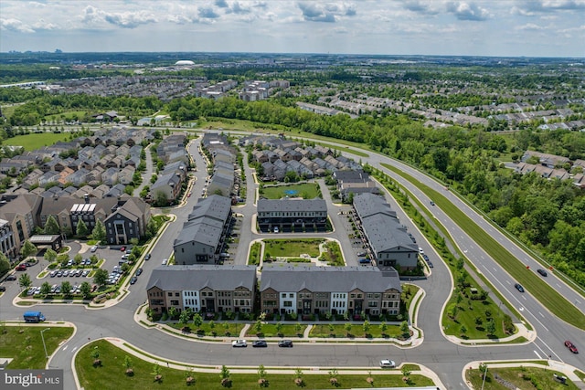 aerial perspective of suburban area