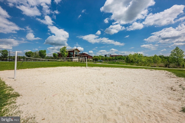 surrounding community featuring volleyball court