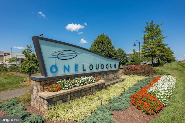 view of community sign