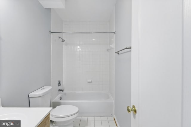 42827 Freedom St, Chantilly, VA 20152 - full bathroom featuring vanity, tile patterned floors, toilet,  shower combination, and baseboards