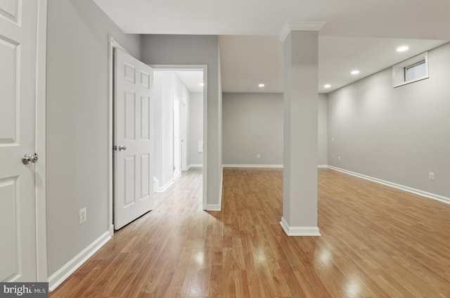 42827 Freedom St, Chantilly, VA 20152 - basement featuring light wood-type flooring, recessed lighting, and baseboards