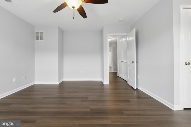 42827 Freedom St, Chantilly, VA 20152 - spare room with ceiling fan, dark wood-style flooring, and baseboards