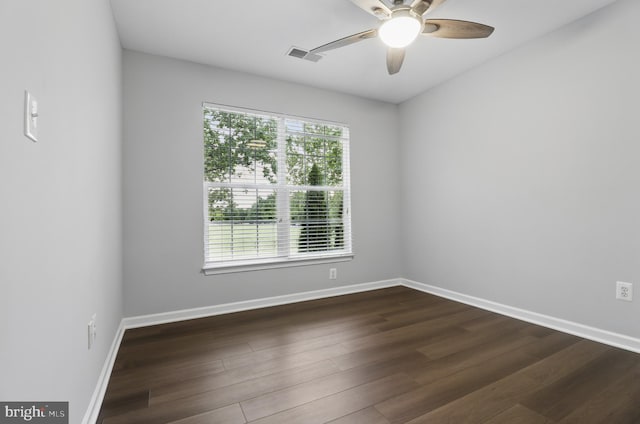 42827 Freedom St, Chantilly, VA 20152 - unfurnished room featuring ceiling fan, dark wood finished floors, and baseboards