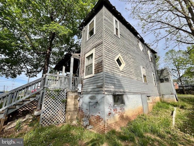 407 Carruthers St, Lexington, VA 24450 - view of side of property featuring stairway and a wooden deck