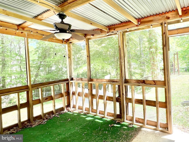 388 Wood Landing Rd, Fredericksburg, VA 22405 - unfurnished sunroom featuring ceiling fan