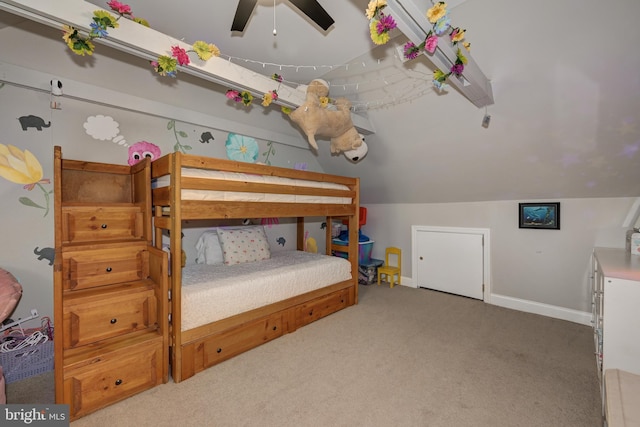 34 Pittman Ln, Sicklerville, NJ 08081 - carpeted bedroom with baseboards and vaulted ceiling