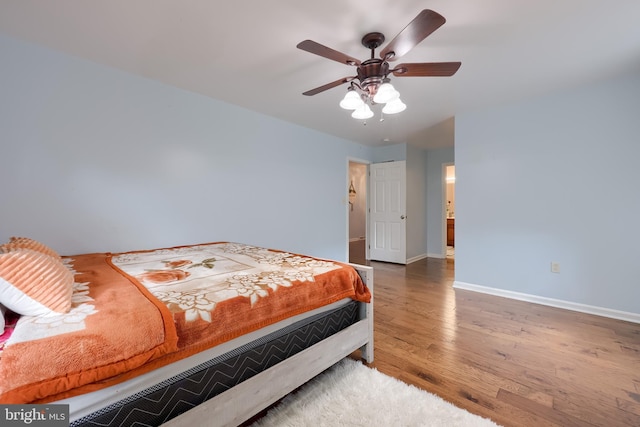 771 W Ridge Rd, Elizabethtown, PA 17022 - bedroom with baseboards, a ceiling fan, and wood finished floors