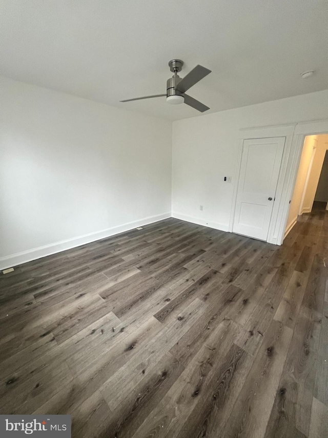 6232 N 10th St, Philadelphia, PA 19141 - interior space with a ceiling fan, baseboards, and dark wood-type flooring