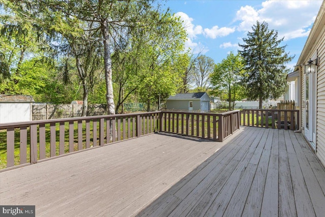 500 Klockner Rd, Hamilton, NJ 08619 - wooden deck with an outbuilding and a shed
