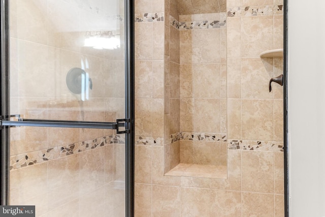bathroom featuring a stall shower