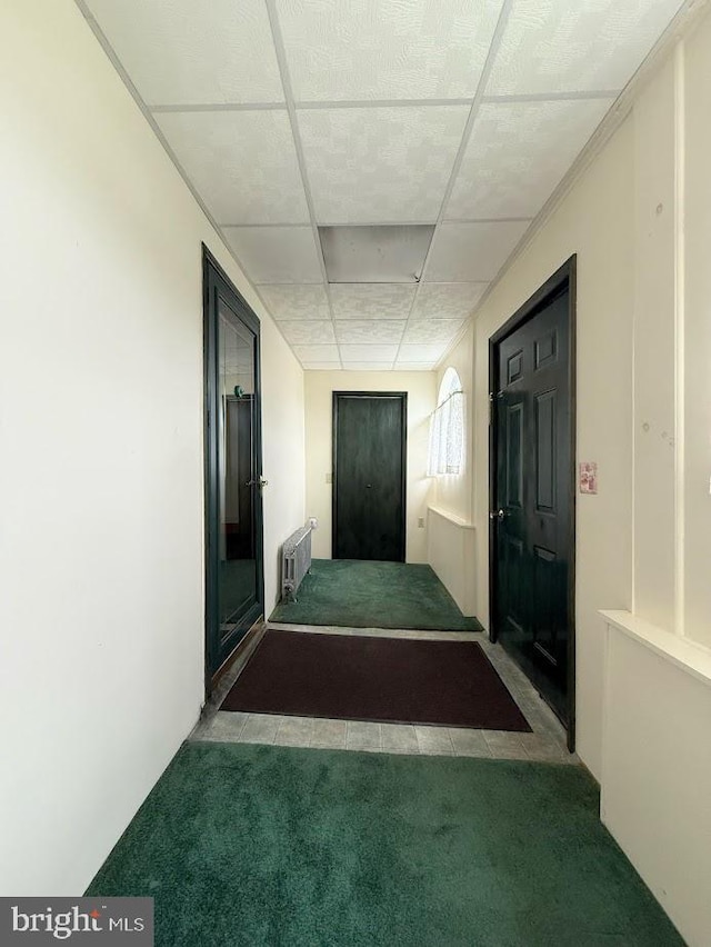 3660 Ginter Morann Hwy, Houtzdale, PA 16651 - corridor featuring carpet flooring and a paneled ceiling