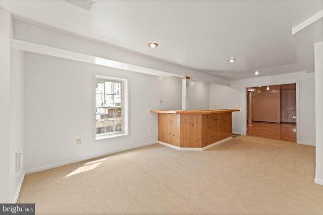42935 Palliser Ct, Leesburg, VA 20176 - interior space with baseboards, recessed lighting, carpet floors, and a dry bar