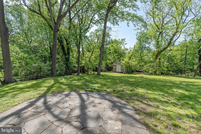 2418 Forest Glen Rd, Silver Spring, MD 20910 - view of yard featuring an outdoor structure, a patio area, and a shed