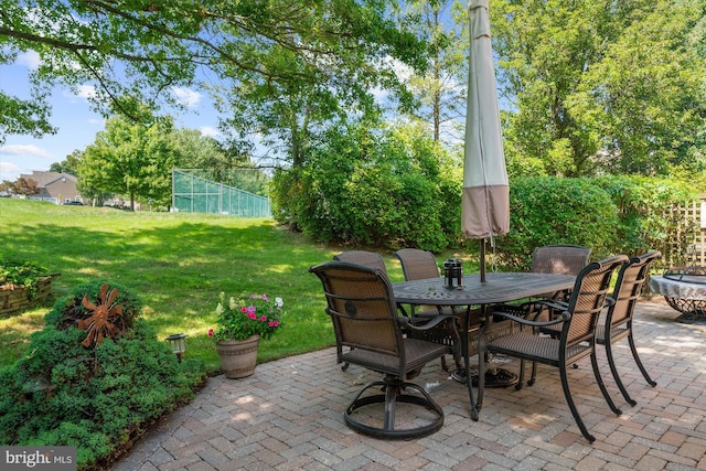 view of patio / terrace with fence and outdoor dining area