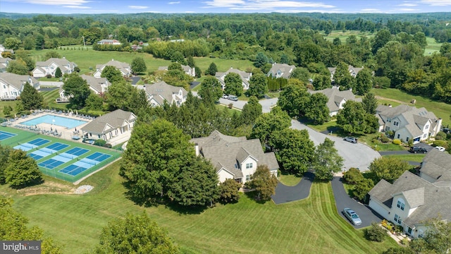 aerial view with a residential view