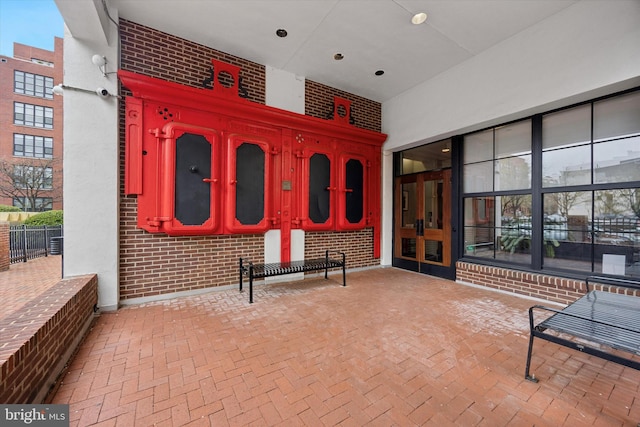 view of patio / terrace featuring french doors