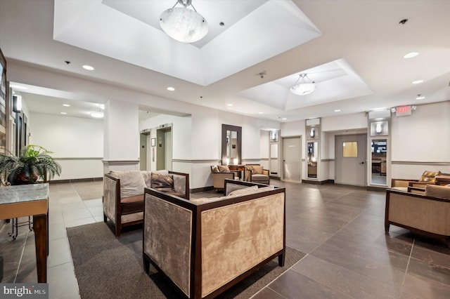 common area with recessed lighting