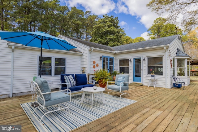 2231 Whays Creek Rd, Reedville, VA 22539 - deck featuring an outdoor hangout area