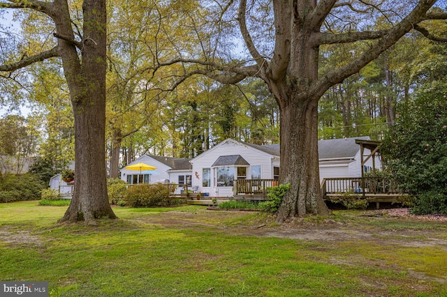 2231 Whays Creek Rd, Reedville, VA 22539 - view of yard featuring a wooden deck