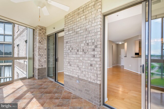 view of unfurnished sunroom
