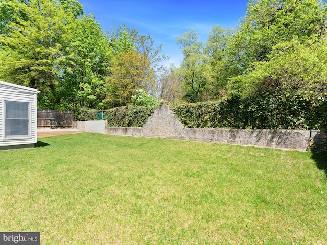 view of yard featuring fence