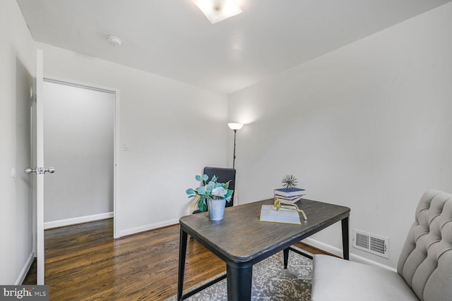 12011 Ashley Dr, Rockville, MD 20852 - office with baseboards, visible vents, and dark wood finished floors