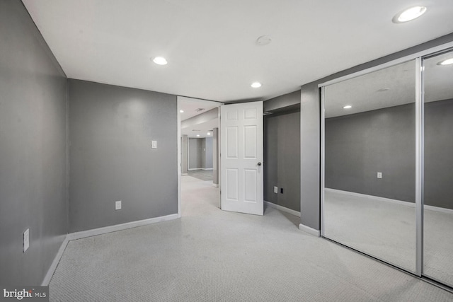 12011 Ashley Dr, Rockville, MD 20852 - unfurnished bedroom with multiple closets, baseboards, carpet, and recessed lighting
