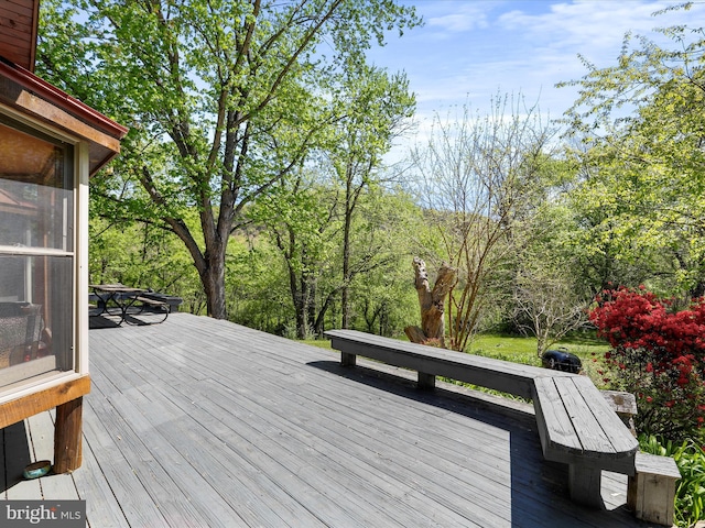 view of wooden deck