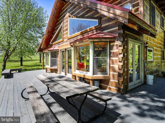 deck featuring french doors