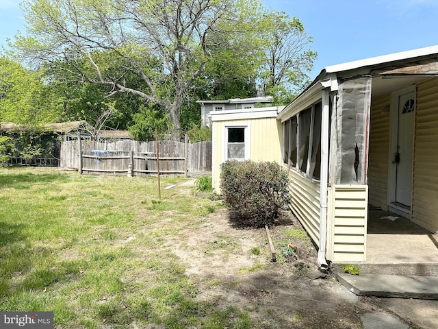 view of yard with fence