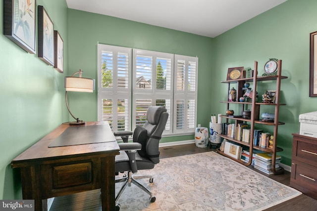3058 Sunny Ridge Dr, Odenton, MD 21113 - office area with wood finished floors and baseboards
