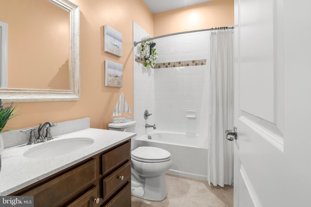 3058 Sunny Ridge Dr, Odenton, MD 21113 - full bathroom featuring vanity, toilet, tile patterned flooring, and shower / tub combo