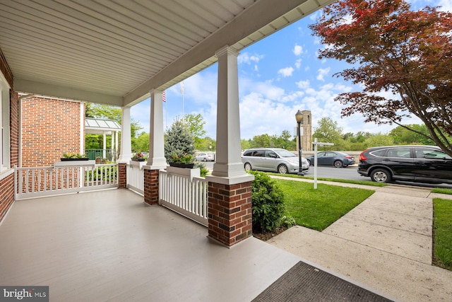 view of patio with covered porch