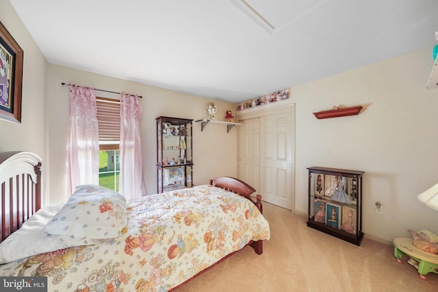 bedroom with carpet floors