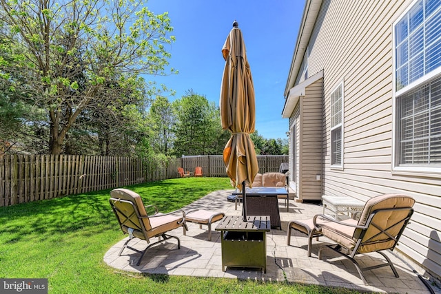 view of patio / terrace featuring a fenced backyard