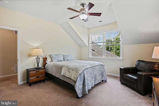 44365 Adare Manor Sq, Ashburn, VA 20147 - bedroom with carpet, baseboards, vaulted ceiling, and ceiling fan