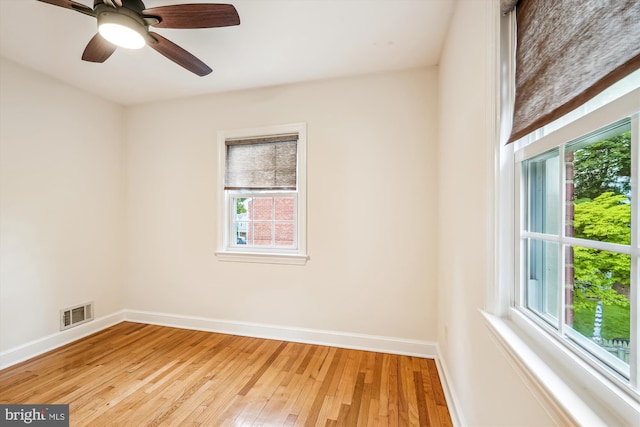 1918 Brisbane St, Silver Spring, MD 20902 - unfurnished room featuring plenty of natural light, baseboards, light wood-type flooring, and ceiling fan