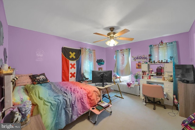 115 Penn St, Millheim, PA 16854 - carpeted bedroom featuring radiator and ceiling fan